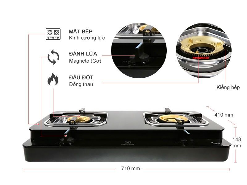 Bếp ga đôi Electrolux ETG728GKR