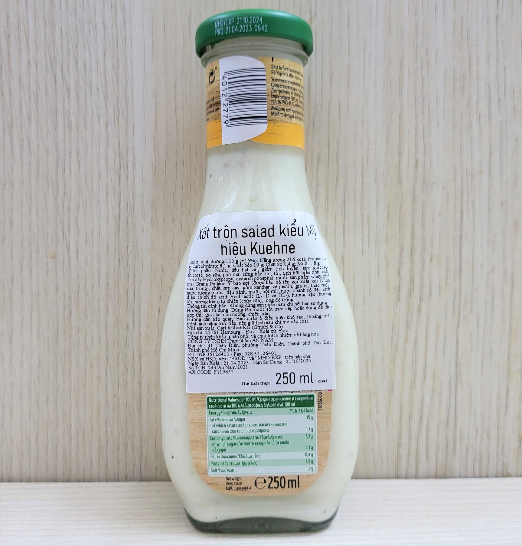KUEHNE (chai CAESAR 250ml) SỐT TRỘN SALAD KIỂU MỸ American Caesar Dressing