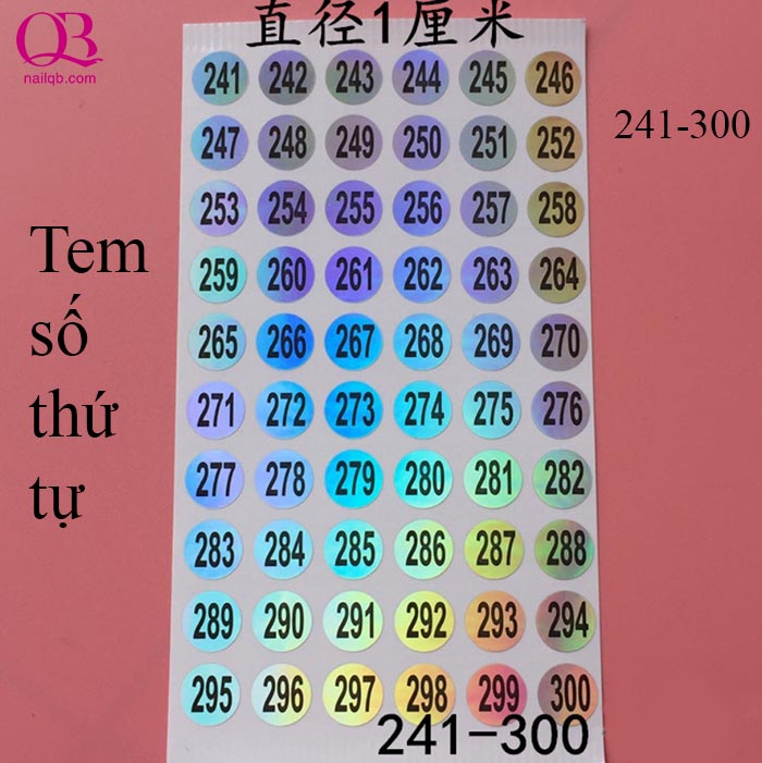 Tem số dán chai sơn từ 181-300 - số dán phân loại màu sơn