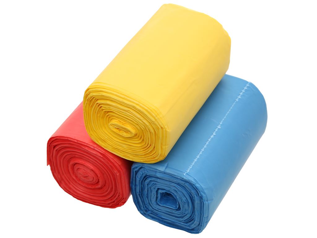 Túi đựng rác cuộn tự hủy nhiều màu ( 3 cuôn)