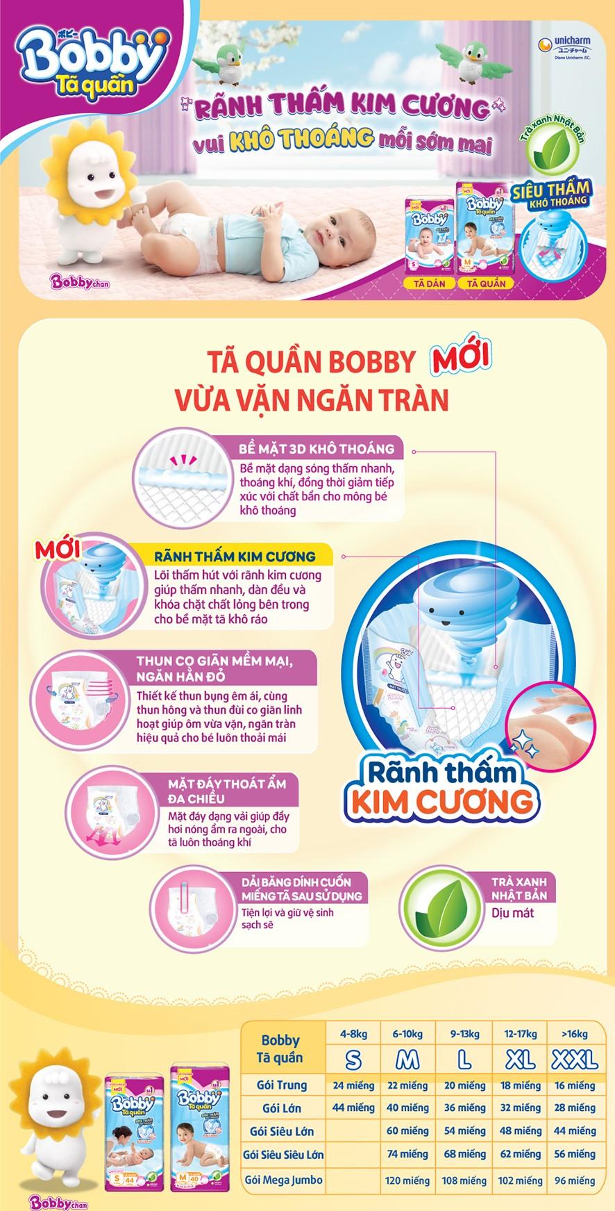 Tã Bobby quần cực đại size XL48