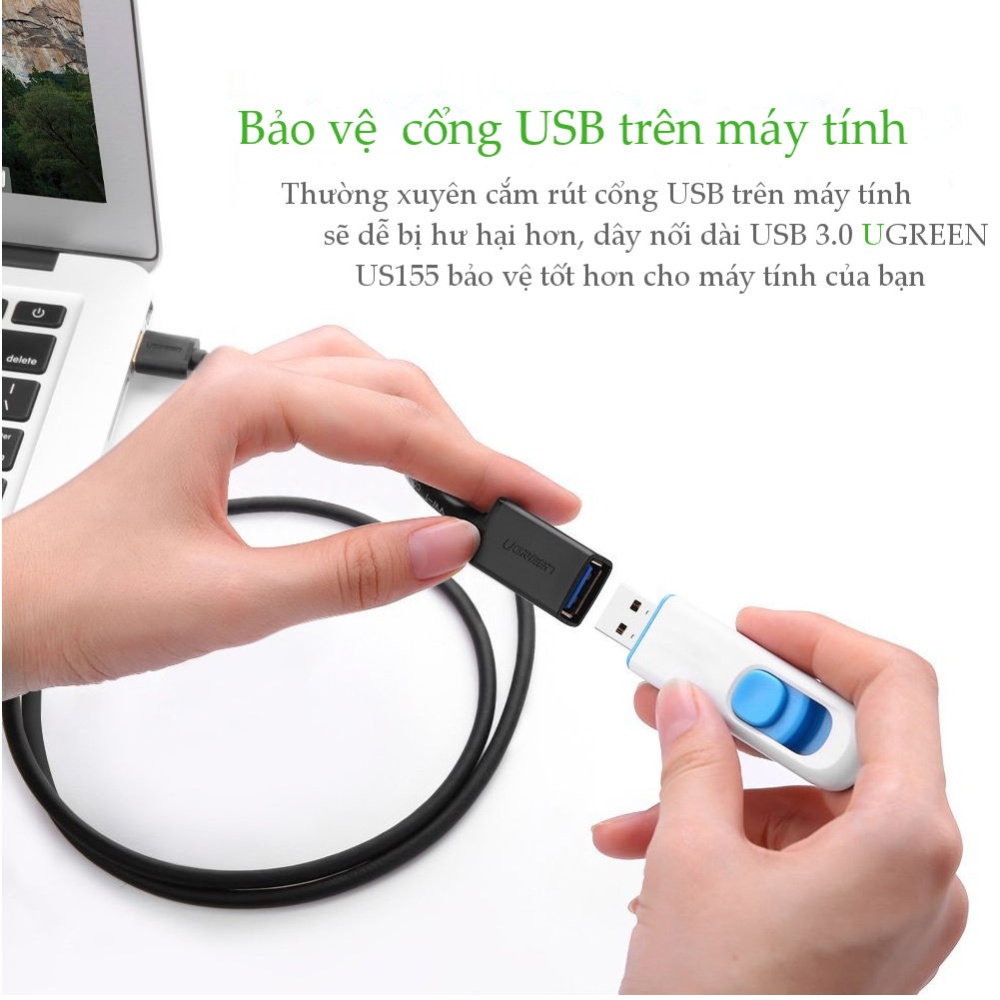 Dây nối dài USB 3.0 dài 1-3M UGREEN US129