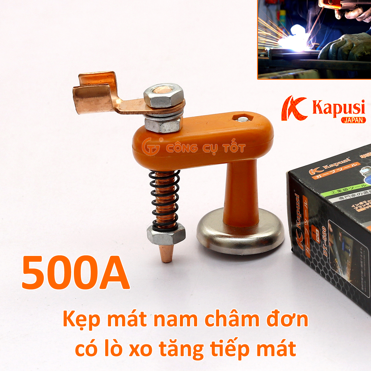 Kẹp mát máy hàn - kẹp mát nam châm kapusi nhật bản dt-500 - kẹp đơn 500a, dt-800 - kẹp đôi 800a