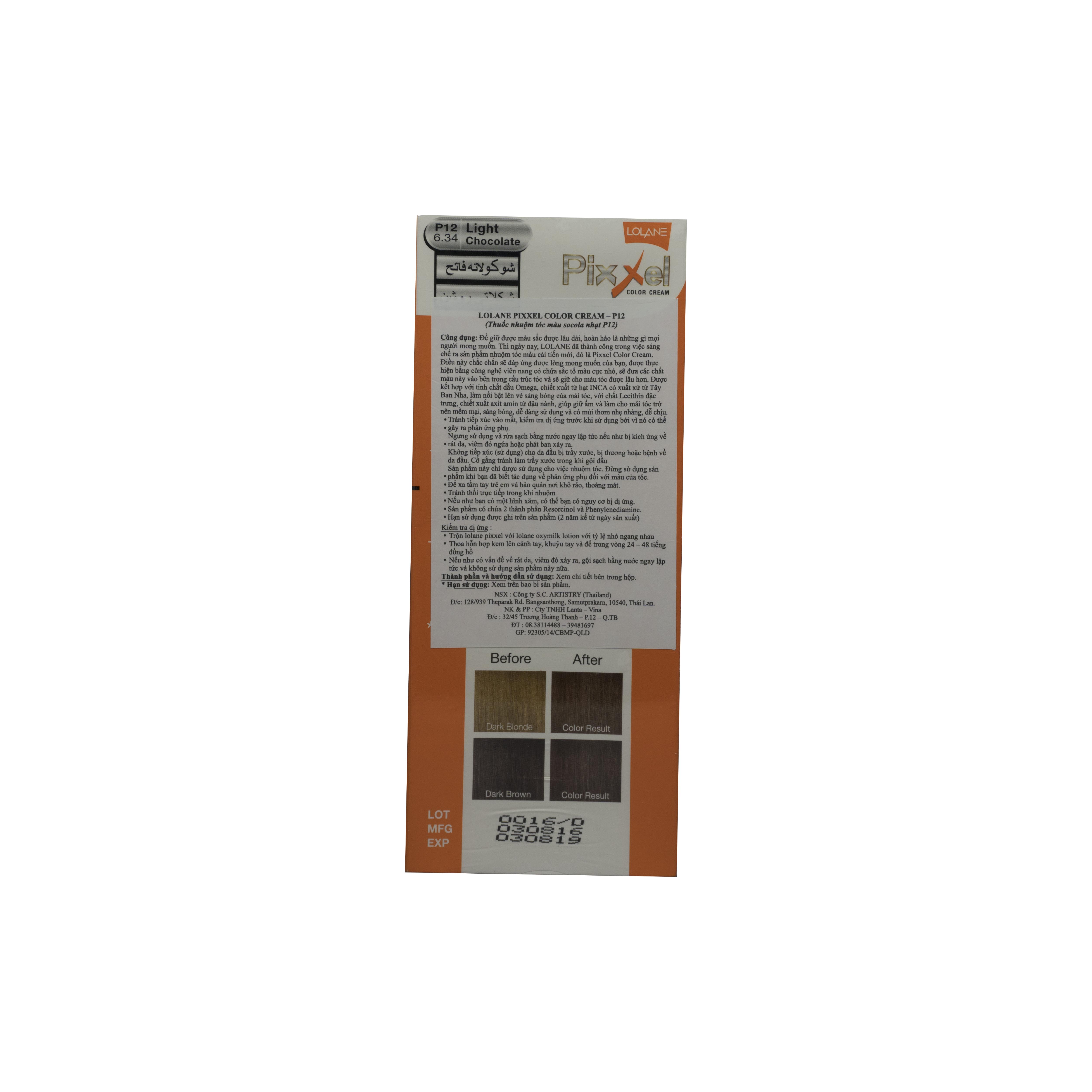 Thuốc nhuộm tóc màu socola nhạt P12