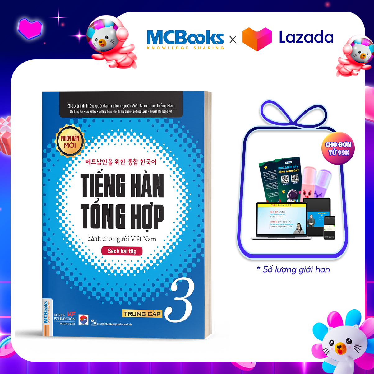 Tiếng Hàn Tổng Hợp Dành Cho Người Việt Nam Trung Cấp 3 - Sách Bài Tập Phiên Bản Mới - Kèm App Học Online