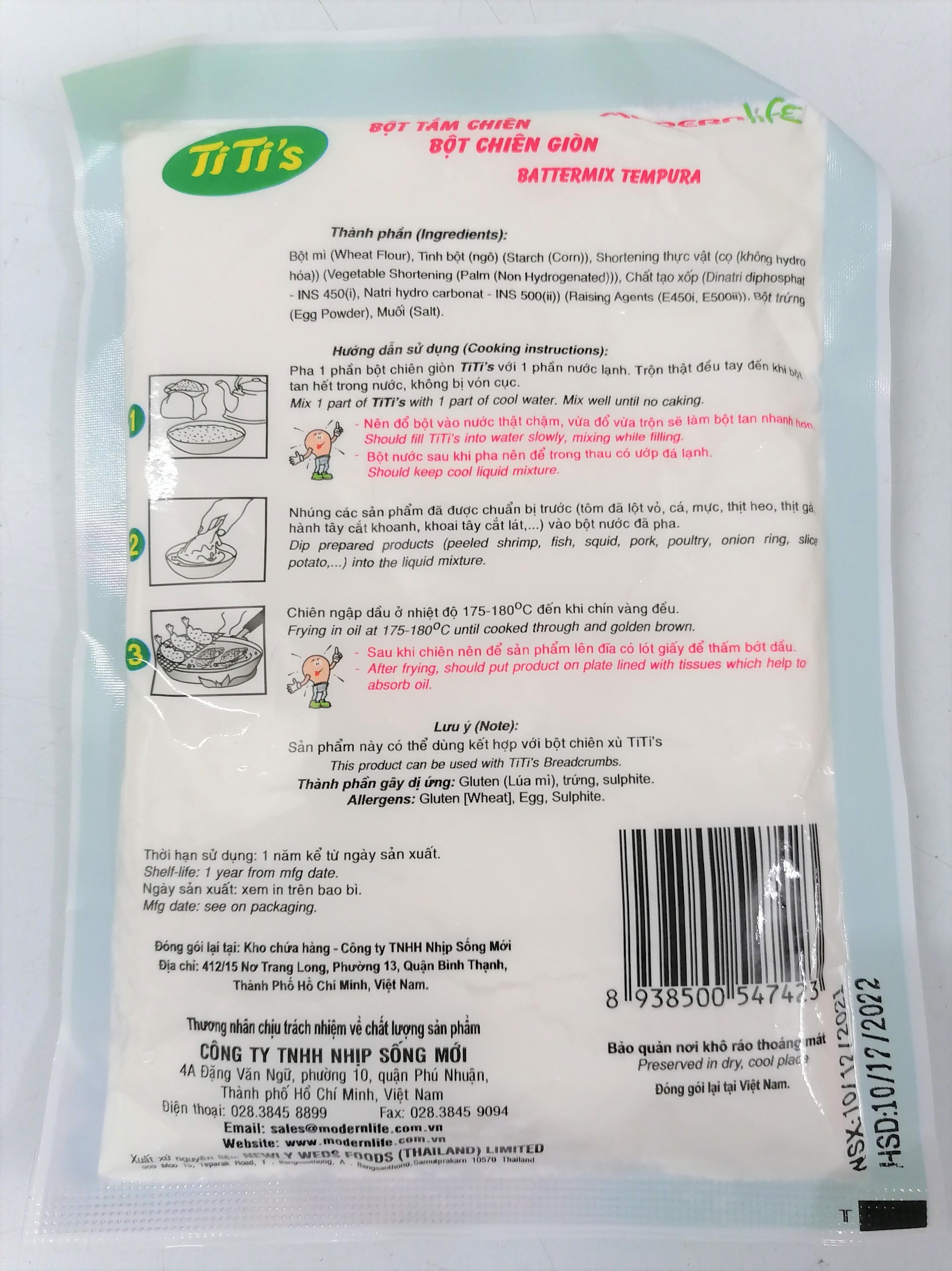 [150g] BỘT CHIÊN GIÒN [Thailand] TITI’S Battermix Tempura (nsm-hk)