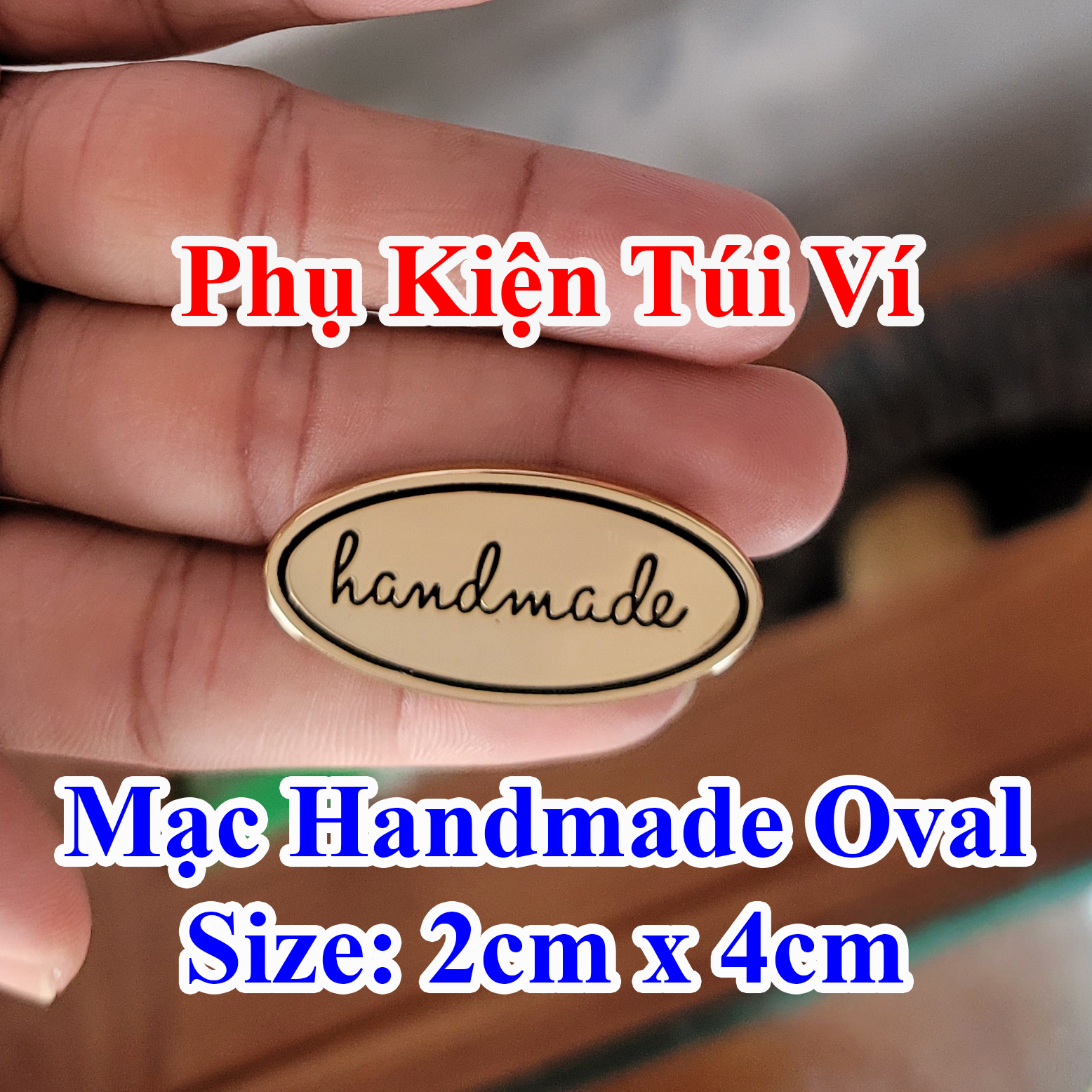 Mạc handmade oval trang trí túi xách