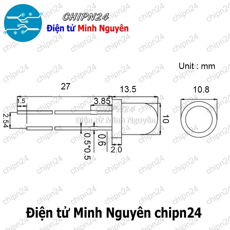 [10 con] (TK16) Led 10mm Trong Tím - HH004715
