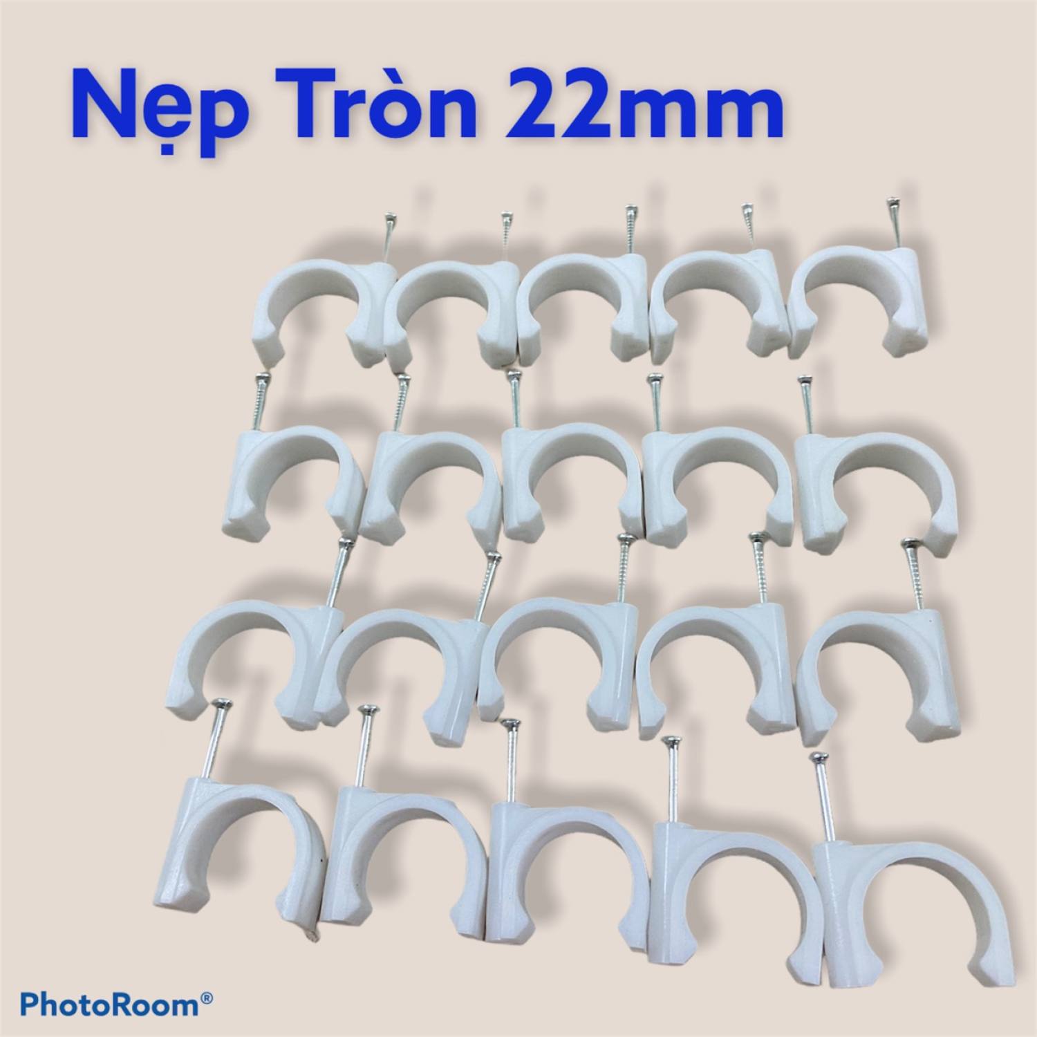 Nẹp tròn 22mm.nẹp dây điện 1 gói gồm 100 cái