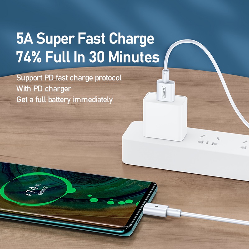 Cáp sạc nhanh Remax RC-175C Cổng Type C ra Type C Max 100W