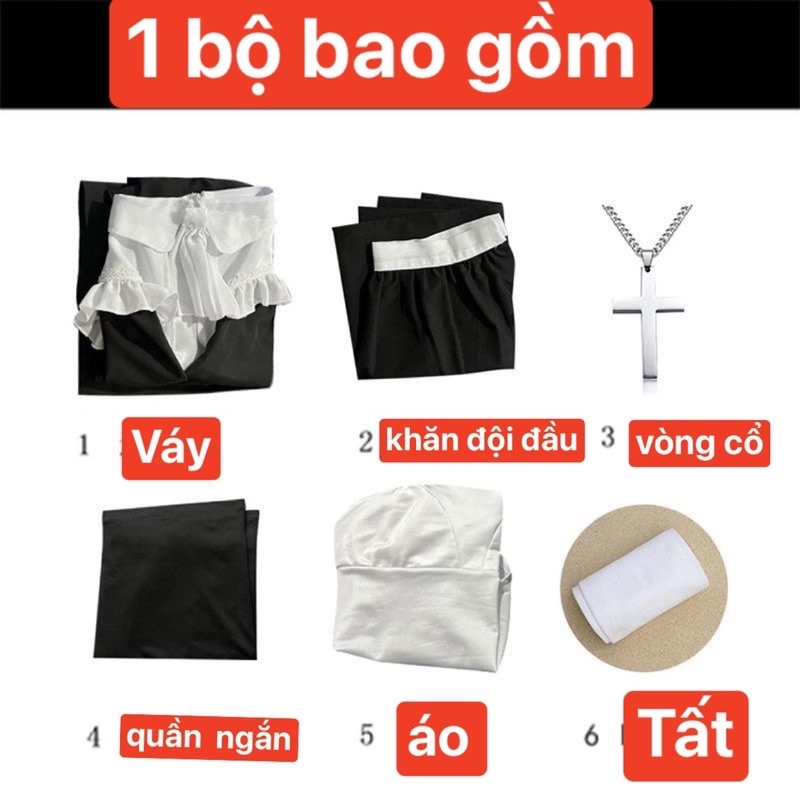 ┅  Sẵn- Trang phục cosplay tu nữ (kèm feedback)