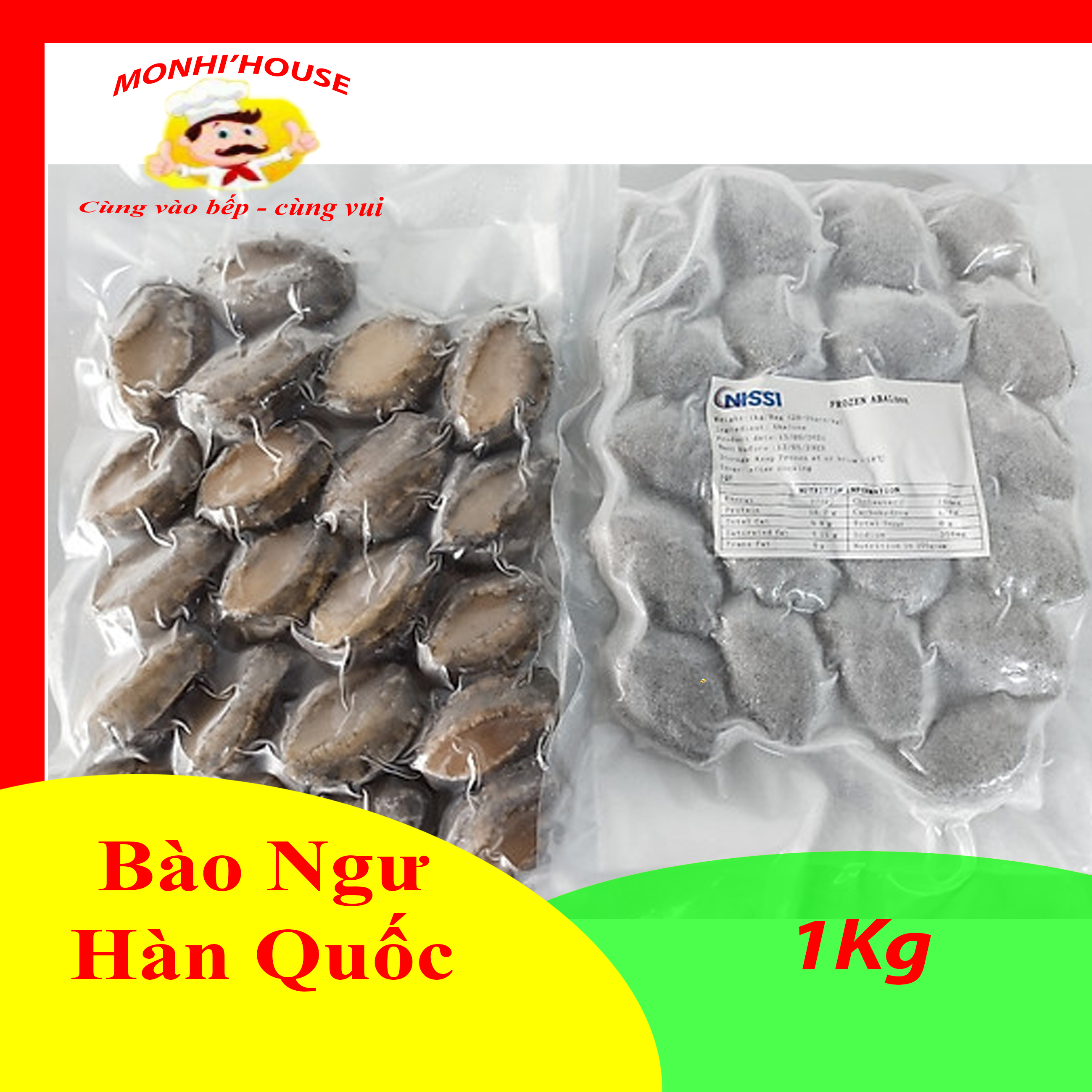 1kg bào ngư Hàn Quốc Korean Abalone(18-20 con/kg)