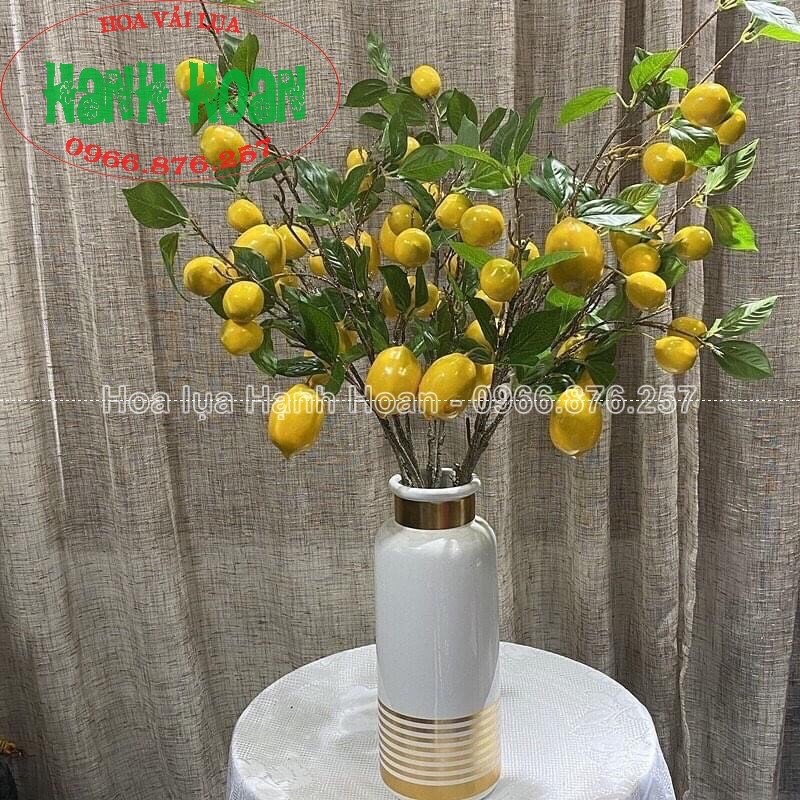 Cành quả chanh 7 quả to thân mốc cao cấp dài 1m- Cành quả giả
