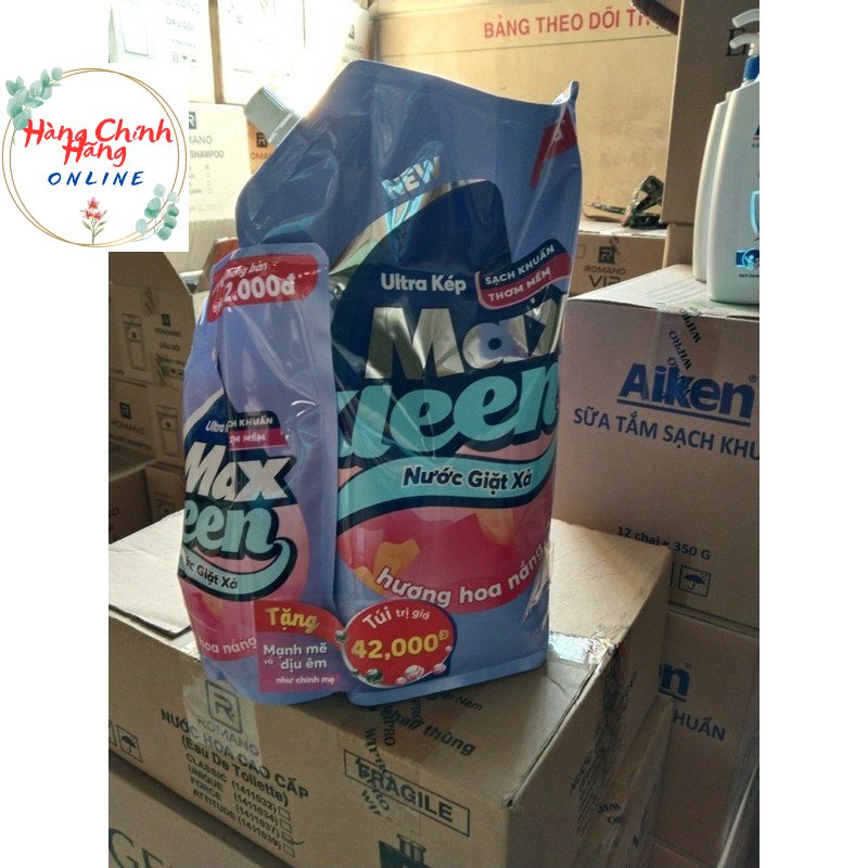 Túi nước giặt xả maxkleen 2,4kg tặng thêm túi 600g