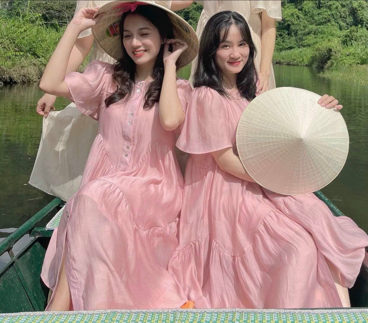 [SIÊU ĐẸP V-43] VÁY BẦU MÙA HÈ MẶC LÊN XINH XẮN - ĐẦM BẦU DÁNG XUÔNG, TIỂU THƯ 2 LỚP TƠ LỤA MỀM MÁT. THOẢI MÁI