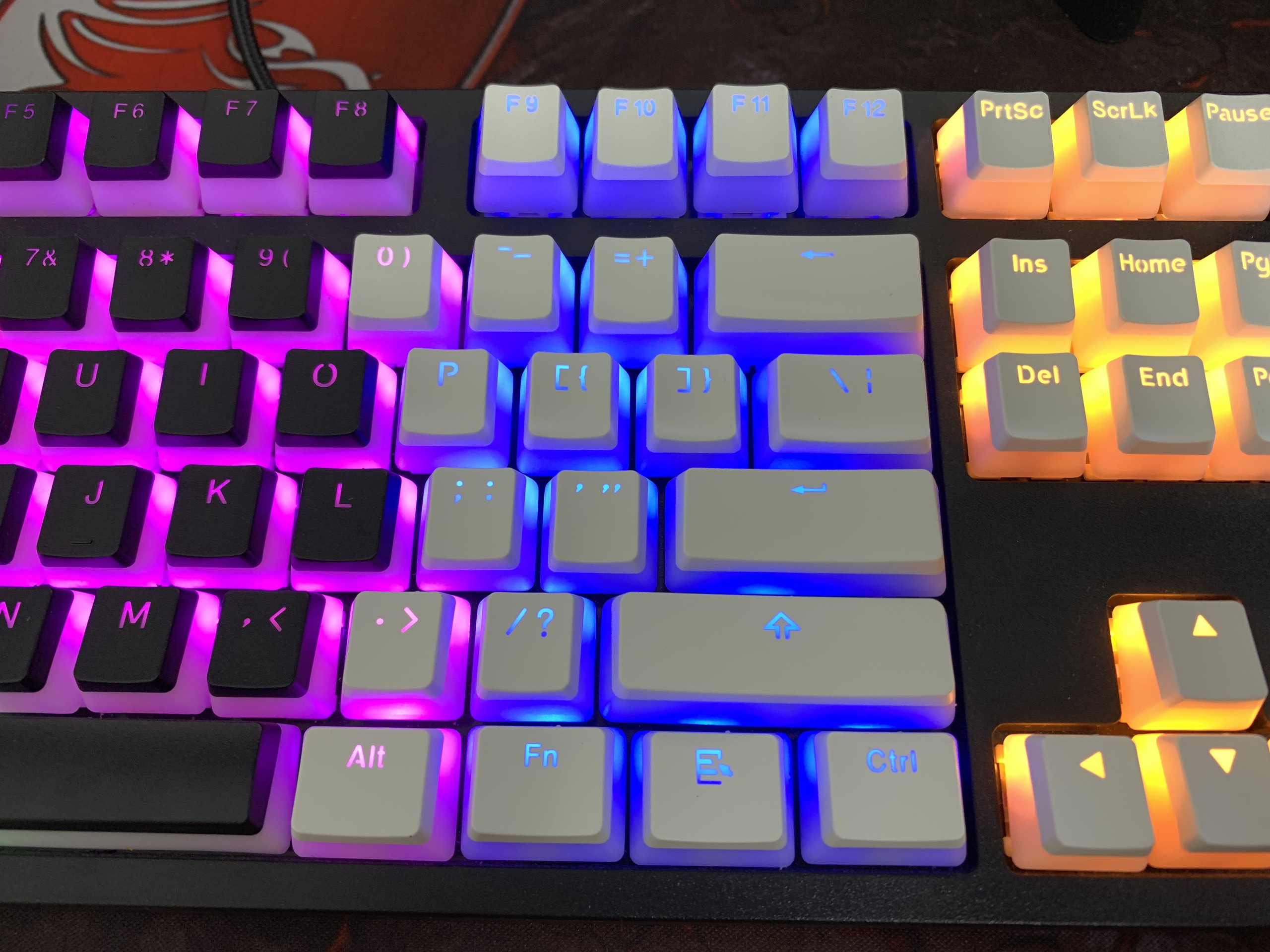 Keycap Pudding PBT 108 nút xuyên Led