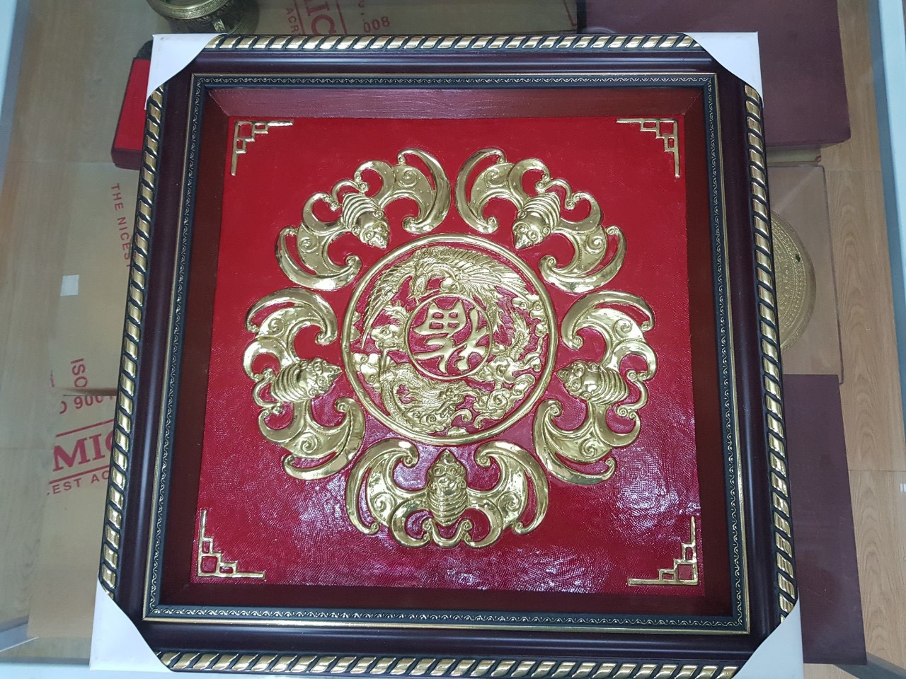 Tranh ngũ phúc dơi 40x40