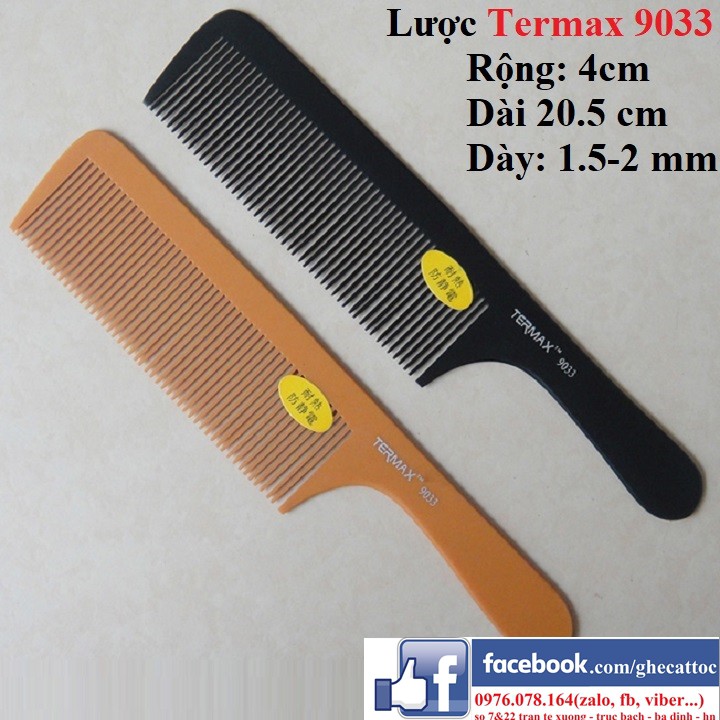 LƯỢC CẮT TÓC NAM BARBER BẢN TO TERMAX 9033 - Đen Black