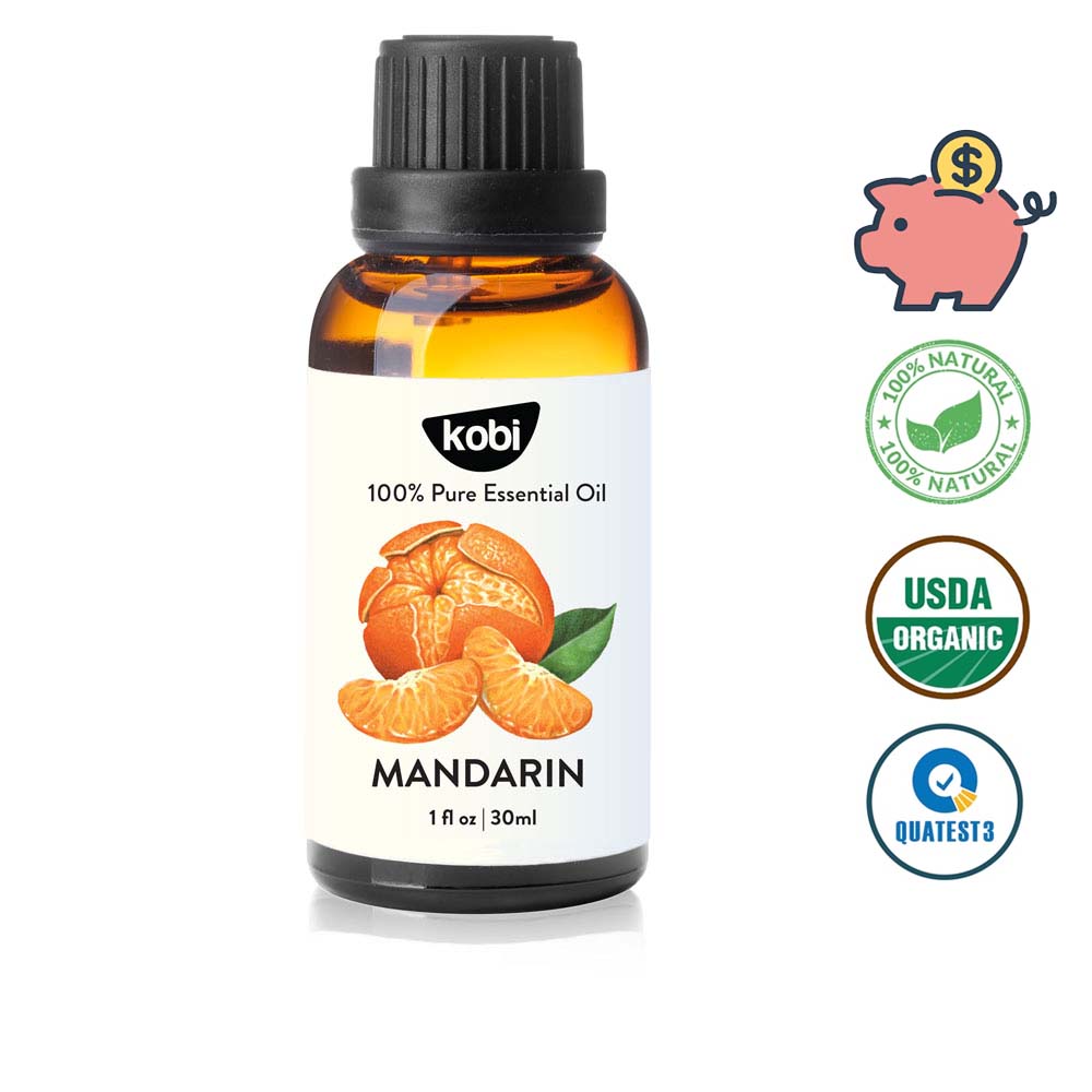 Tinh dầu Vỏ quýt Kobi Mandarin essential oil giúp cải thiện chứng lo âu, kháng khuẩn hiệu quả -30ml