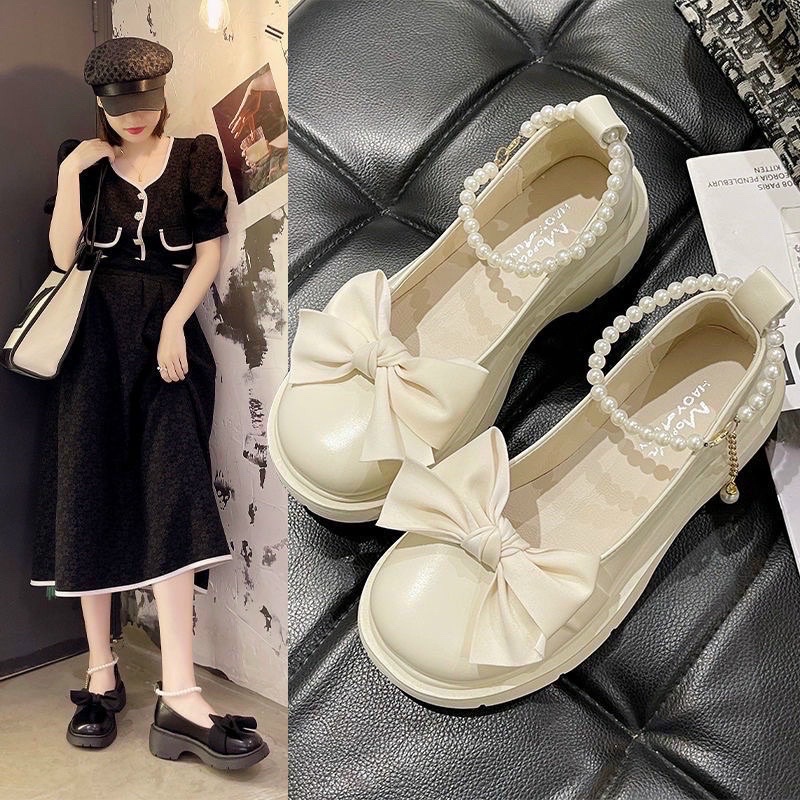 Giày Lolita Mũi Nơ Quai Ngọc ( fom rộng nên lùi size)