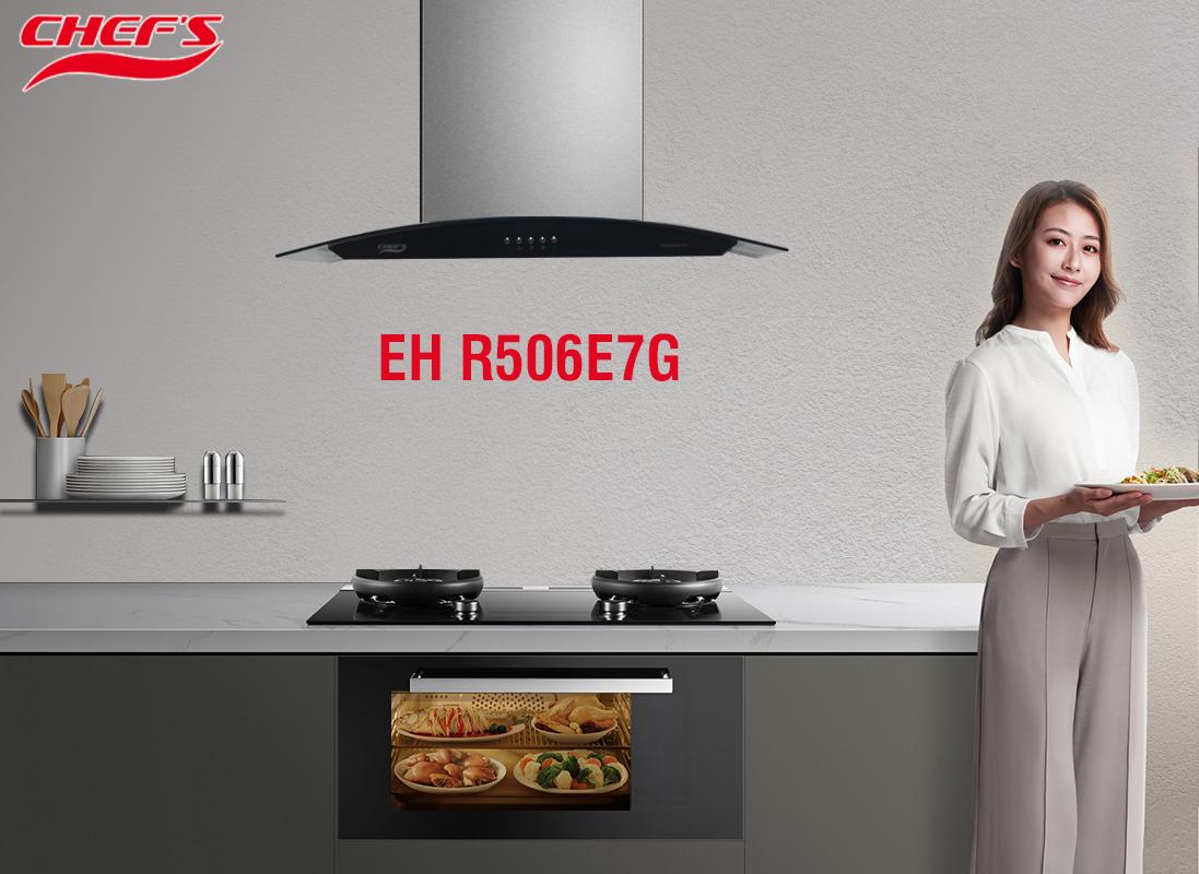 [Trả góp 0%]Máy hút mùi Chefs Kính cong 70 cm EH-R506E7G (Giá áp dụng giao tại HN, HCM& các tỉnh liên hệ shop)