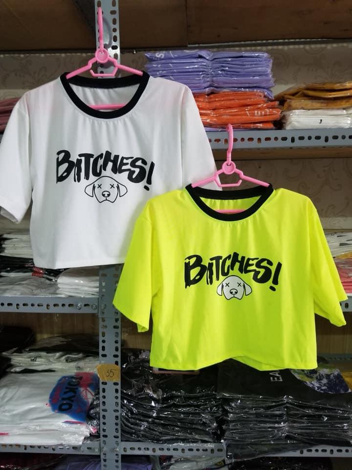 [HCM]Áo croptop nữ in hình BITCHES cực hot