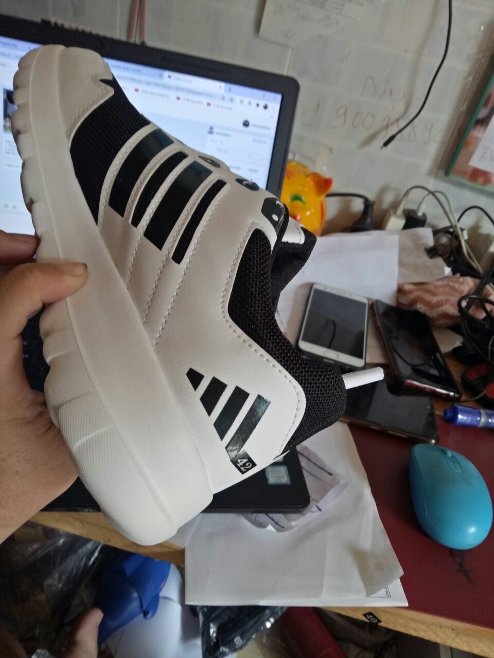 [HCM]Giày sneaker nam nữ trắng sọc đen MTS28