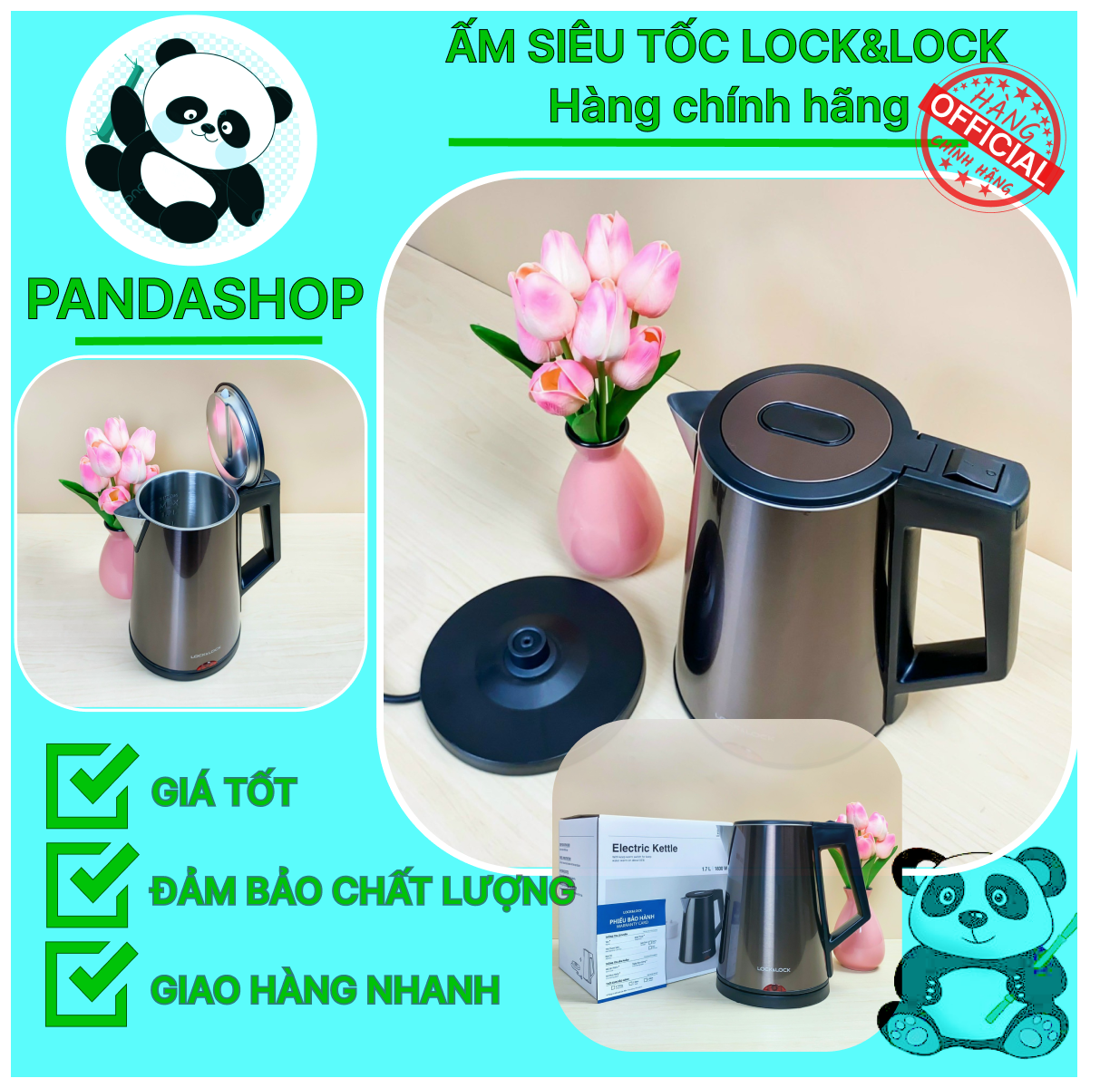 1.7L egk631 speed kettle Lock & Lock-12 months warranty
