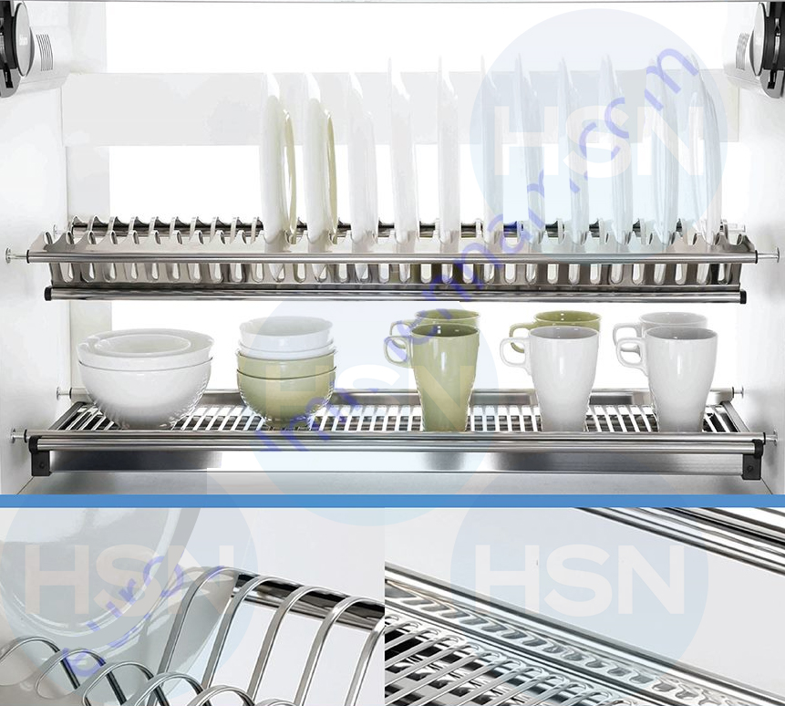 Bowl rack cabinet on 2 floor stainless steel imports of genuine Eurogold