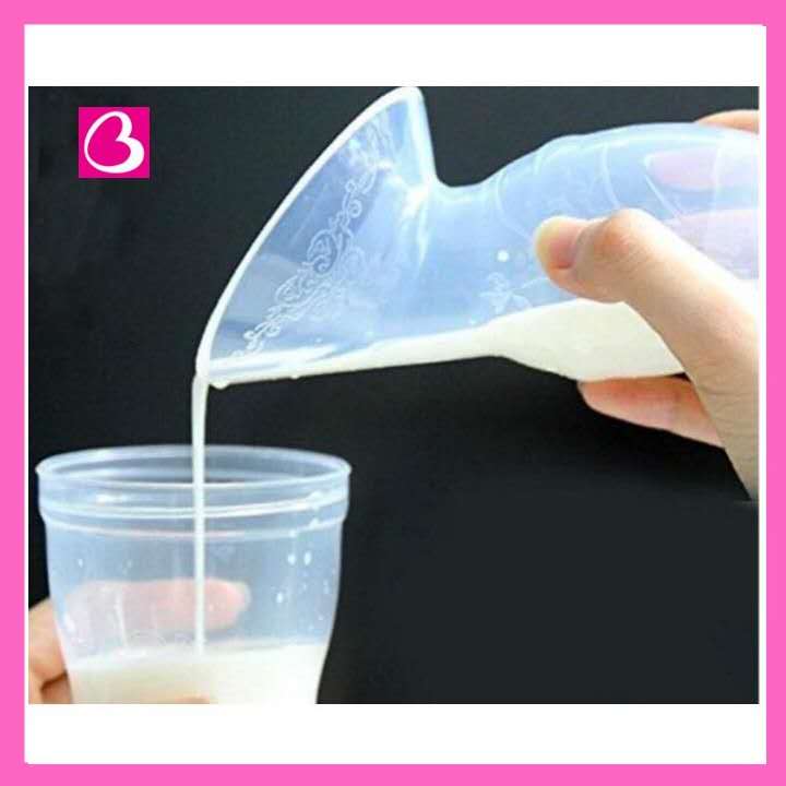 Phễu, Cốc hứng sữa rảnh tay mềm kèm nắp và đế (Chính Hãng)