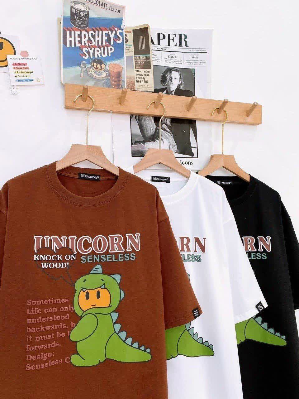 Áo Thun Nam Nữ In Hình Khủng Long Cực Cute