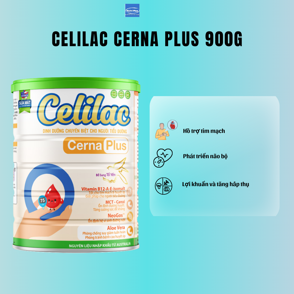 Sữa mát cho người đái tháo đường Celilac CERNA PLUS 900G