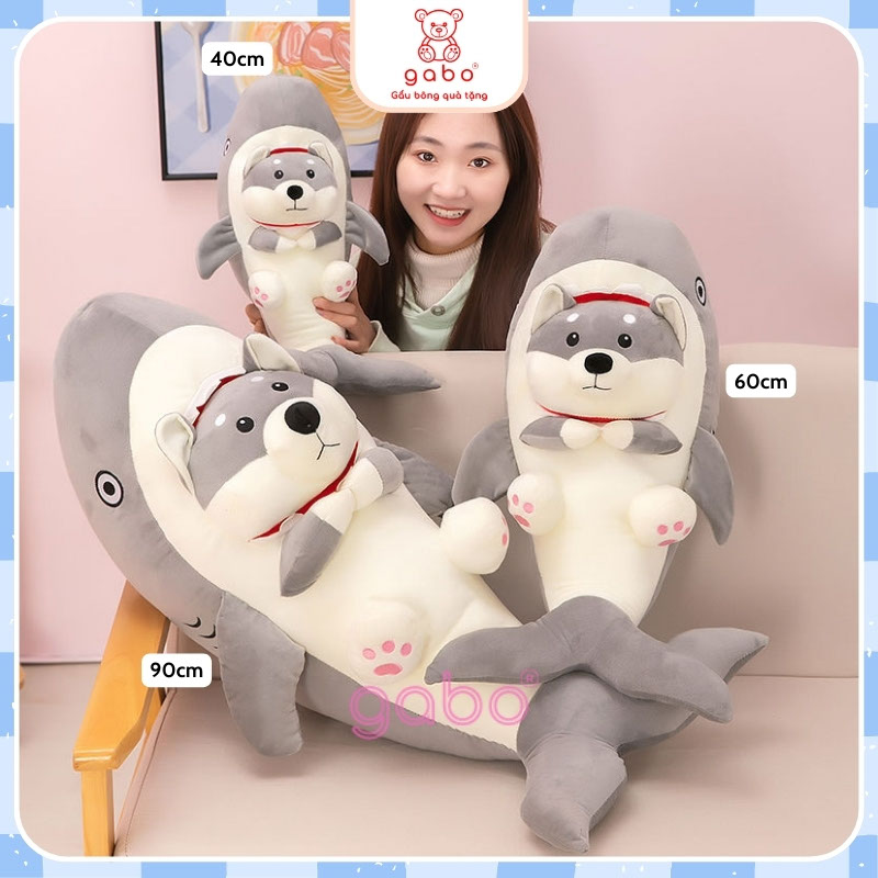 gấᴜ Bông Cá Mập Mặt Chó, Cá Mập Mặt gấᴜ Siêu cute, có khoá kéo