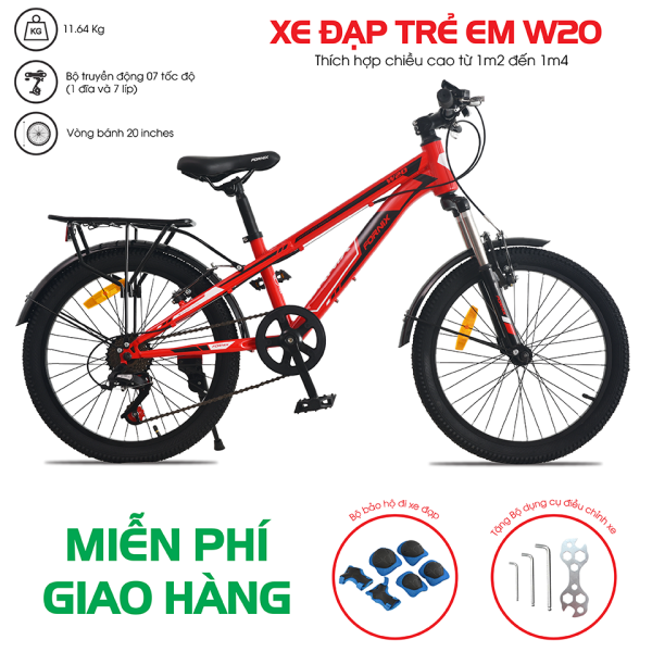 Xe đạp trẻ em Fornix W20 - Vòng bánh 20 inch- Bảo hành 12 tháng (Tặng kèm bộ dụng cụ lắp ráp)