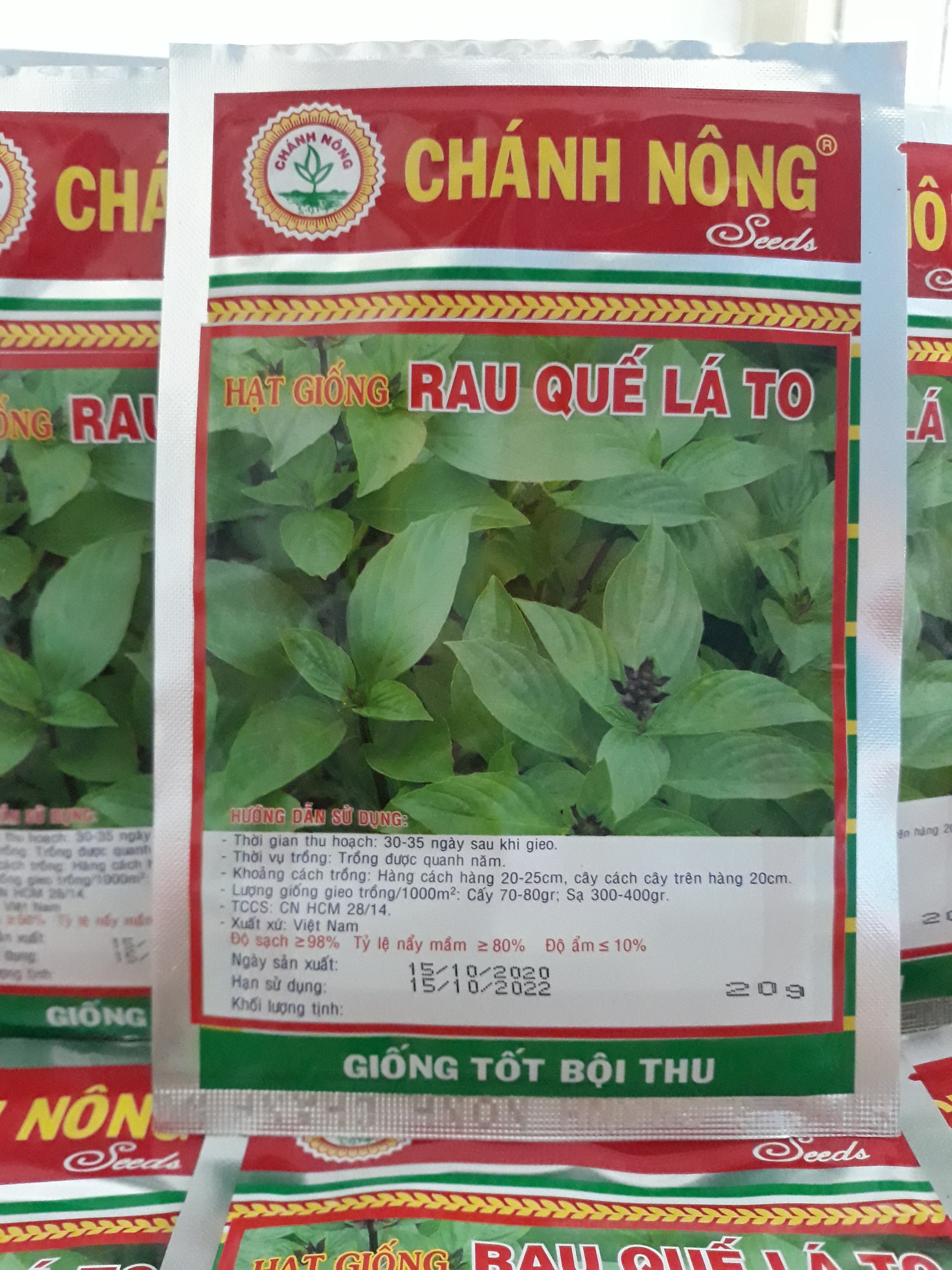 Hạt rau Quế lá to gói 20gr