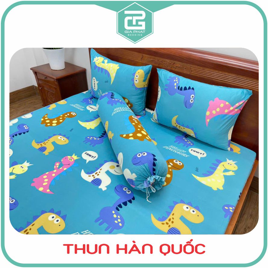 Bộ Ga Giường Thun Lạnh Hàn Quốc 4 Món ( 1 ga bọc + 2 vỏ gối nằm + 1 vỏ gối ôm )
