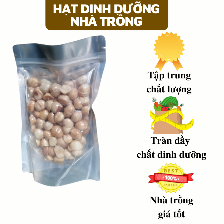 Nhân hạt macca sấy nguyên hạt nhà trồng 500gr
