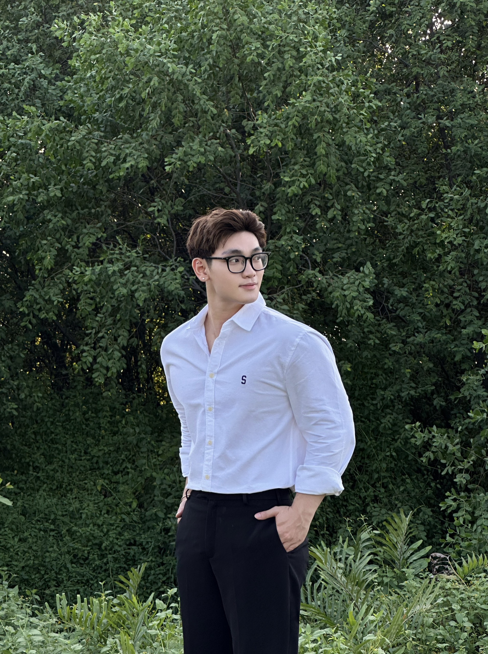 Áo sơ mi SilenceStandard Eco Oxford Logo S/Basic