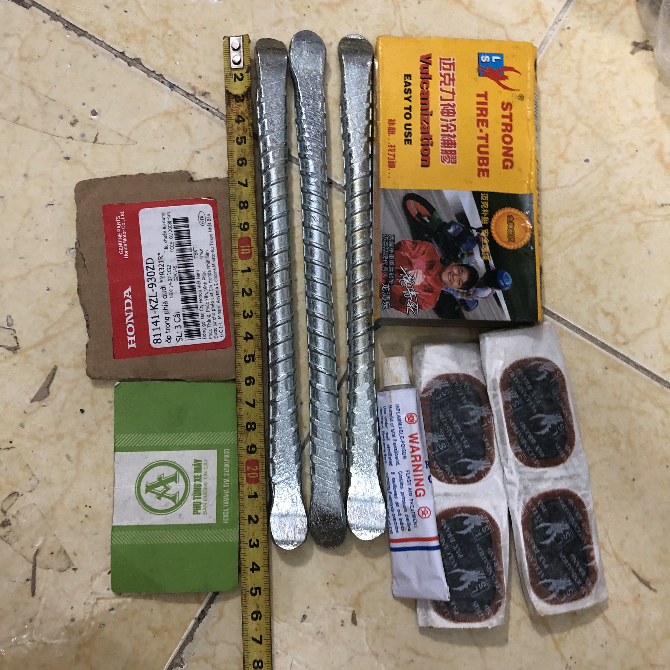 Bộ 3 Móc Lốp Xe Máy và keo cao cấp