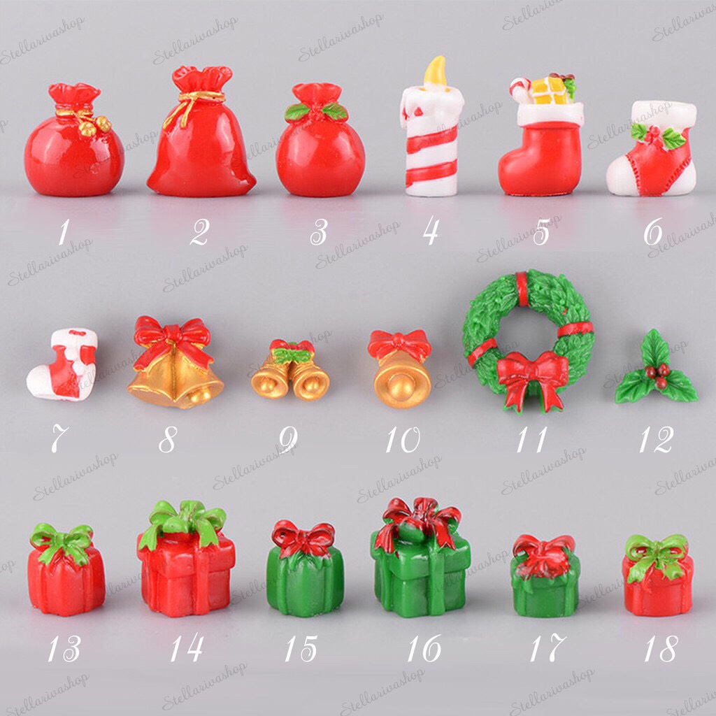 [HCM]Mô hình Các phụ kiện giáng sinh Noel  trang trí tiểu cảnh thủy sinh terrarium chậu cây cảnh sen đá bánh kem xương rồng
