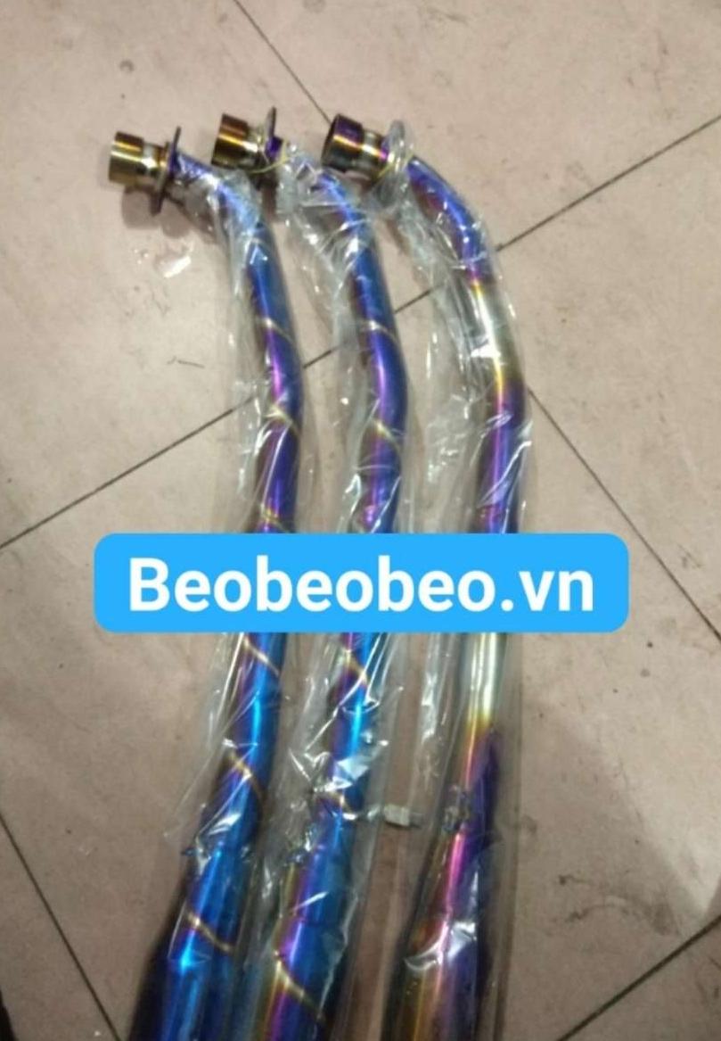 cổ pô độ sirius RC xăng màu titan