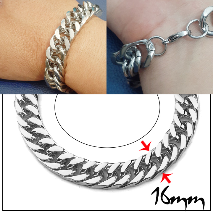 Lắc tay nam inox cao cấp kiểu lặc đôi 5mm, 9mm,11mm, 16 mm trắng sáng, đẹp, không đen, chuẩn thời trang - Thể hiện đẳng cấp phái mạnh