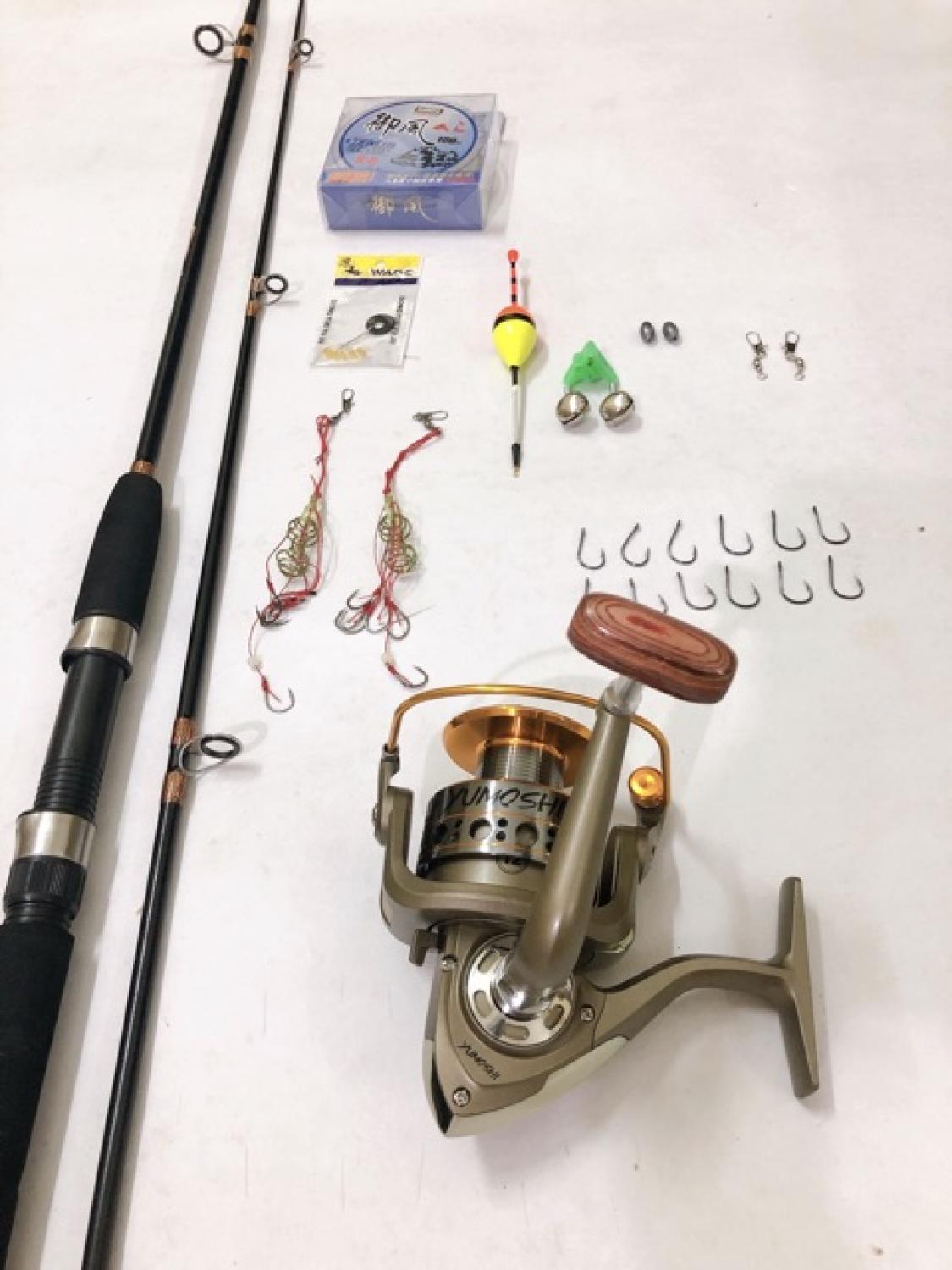 BỘ CẦN CÂU 2 KHÚC + máy . cần câu shimano 2 khúc.