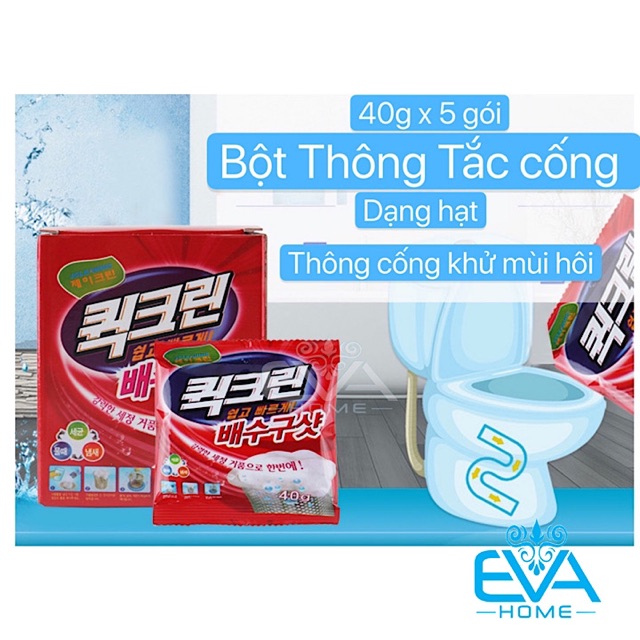 Hộp 5 Gói Bột Thông Tắc Cống Vệ Sinh Hàn Quốc