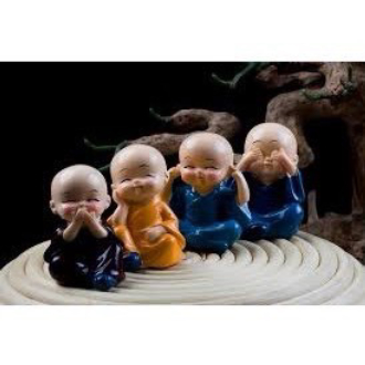 Bộ tượng 4 chú tiểu 4 không