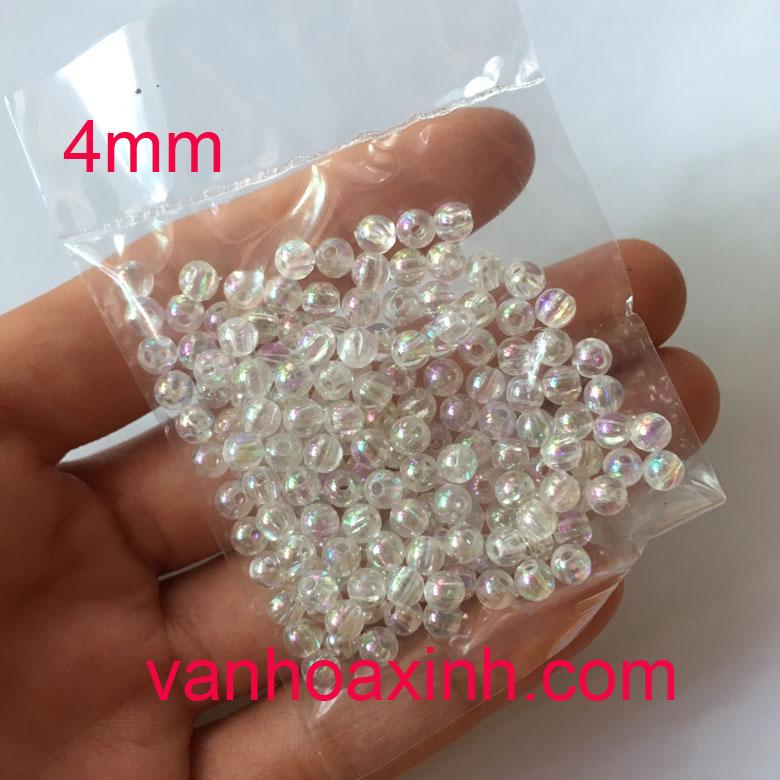 Hạt cườm nhựa acrylic trong (cừ) 4-8mm (chọn size)