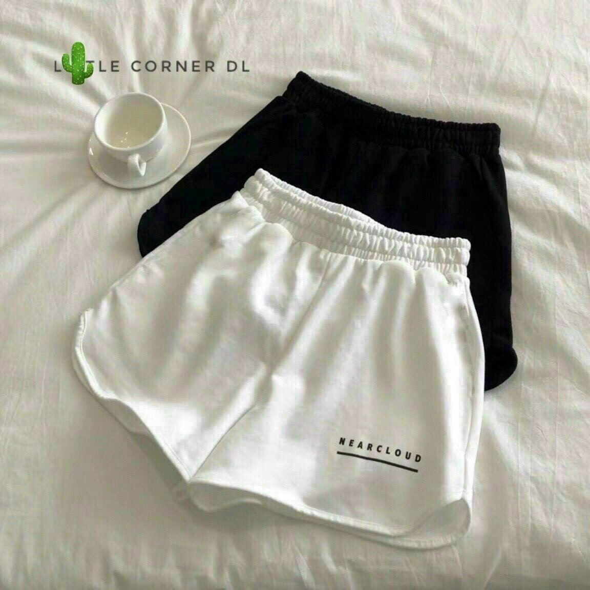 Quần short thun thêu chữ xinh dễ mix đồ p
