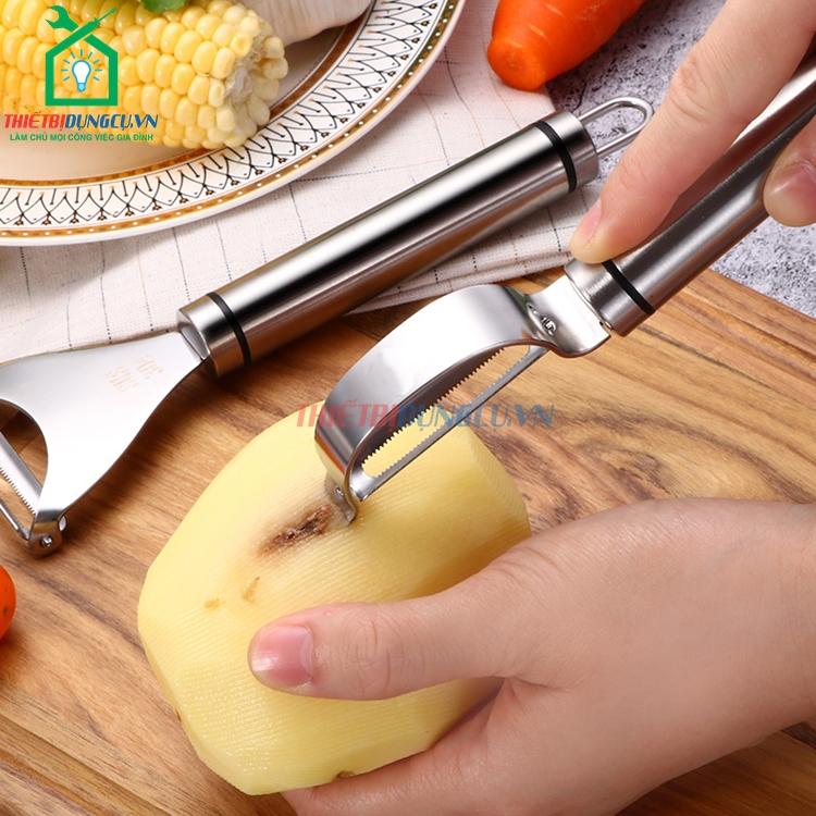 Dụng cụ gọt vỏ trái cây inox đa năng (kiểu gọt ngang)
