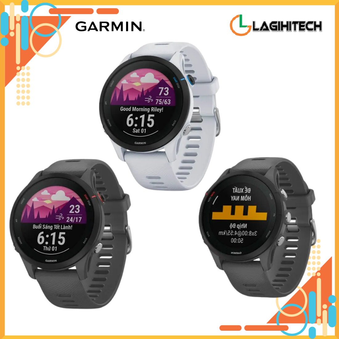 *Lagihitech* Đồng Hồ Thông Minh Garmin Forerunner 255 / Forerunner 255 Music / Forerunner 255S / Forerunner  265 / Forerunner 265S  Bảo hành 1 năm - Hàng Chính Hãng FPT