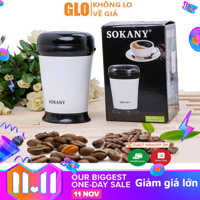 Máy xay hạt siêu tốc, máy xay bột siêu mịn mini, máy nghiền bột đa chức năng, máy xay ngũ cốc, cafe, các hạt gia vị,máy xay cafe - máy xay đa năng sokany sm 3012